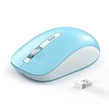 Bluetooth Mouse, JOYACCESS 2.4G Wireless Bluetooth Mouse Dual Mode(Bluetooth 5.0/3.0+USB), Computer Mice for Laptop/ Computer MacBook/ Windows/ MacOS/ Android - Blue