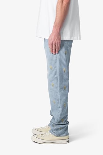 mnml Men's V656 Pinstripe Flower Denim2