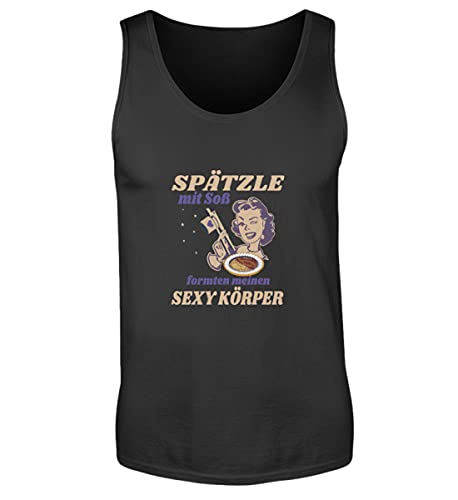 Camiseta de tirantes para hombre Spätzle mit Soß en color negro talla L