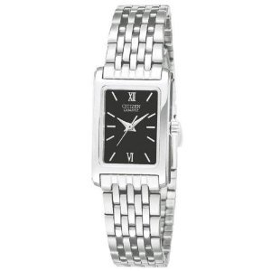 Citizen Quartz Rectangular Black Dial Women's Watch - EJ5850-57E�y���s�A���z
