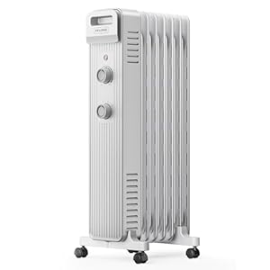 Pelonis Calentador de radiador lleno de aceite, calentador radiante de calor silencioso de 1500 W, 3 modos de calefacción, protección contra sobrecalentamiento y vuelco, termostato ajustable