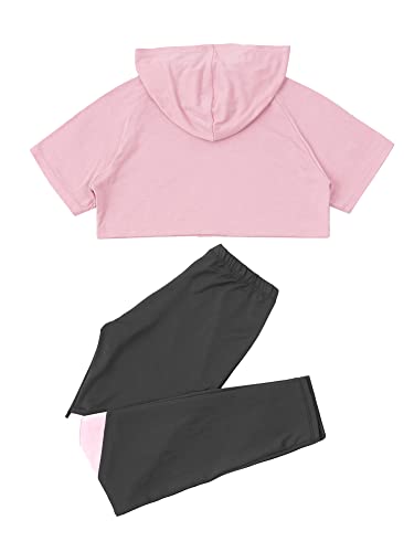 iEFiEL Kids Girls Athletic Activewear Set Gymnastics Leggings and Crop Tops Dance Costumes Gym Yoga Workout Outfits - Image 7