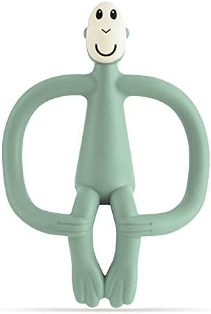 Matchstick Monkey, Original Teether & Gel Applicator, Silicone, Easy To Grip, BPA Free, 3 Months Old+, 10.5 cm, Green Monkey