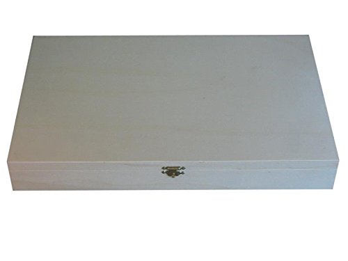 greca Caja de Madera. Interior con departamentos para Colecciones. En Crudo, para Decorar. Medidas (Ancho/Fondo/Alto): 45 * 28 * 6 cm. Medidas de Cada cuadrícula: 5 * 4 * 5 cm Cover