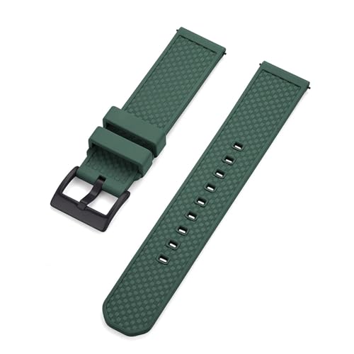 [AHDJHLQOR] Watch Strap 18mm 20mm 22mm Fluoro Rubber Watchbands Quick Release Diving For Each Brand Smart Watches(Green black,22