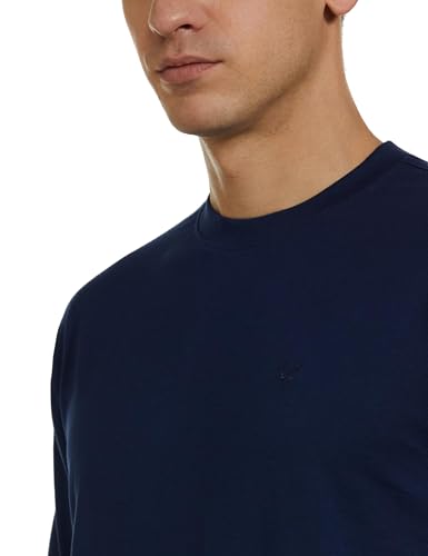 Image of Allen Solly Men's Cotton T-Shirt | Drop Shoulder | Back Print | Regular Fit | Casual Streetwear Style