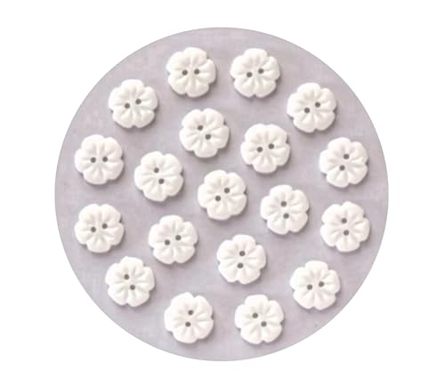Boutons fantaisie ronds acrylique blancs 15x2,5mm, sachet de 20
