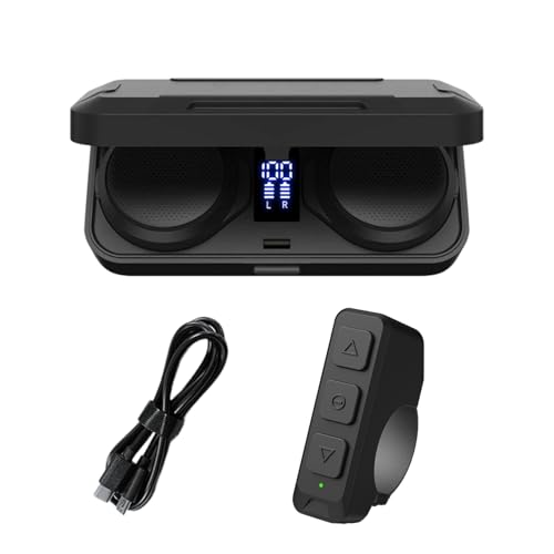 Auriculares inalámbricos – Altavoz Bluuetooth para casco, cancelación de ruido, batería de larga duración con soporte de llamadas manos libres, sistema de intercomunicación compacto diseñado para