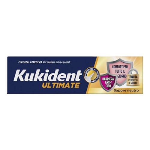 Kukident - Kukident Ultimate Sapore Neutro Crema Adesiva per Dentiera Barriera Anti Cibo 40 gr - 988342123