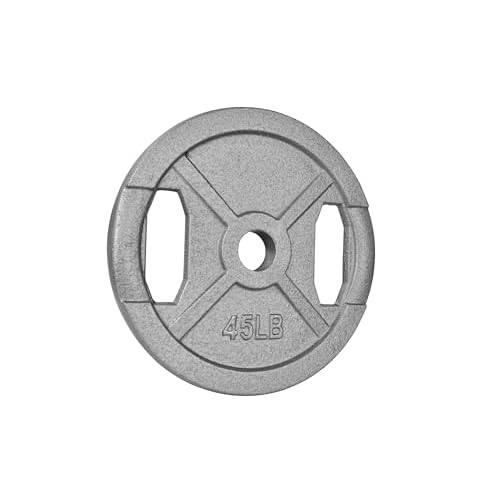 Cast Iron Clear Coated Gray 2 Inch Olympic Weight Plates, Sold individually, 2.5, 5, 10, 25, 35 and 45 LBS