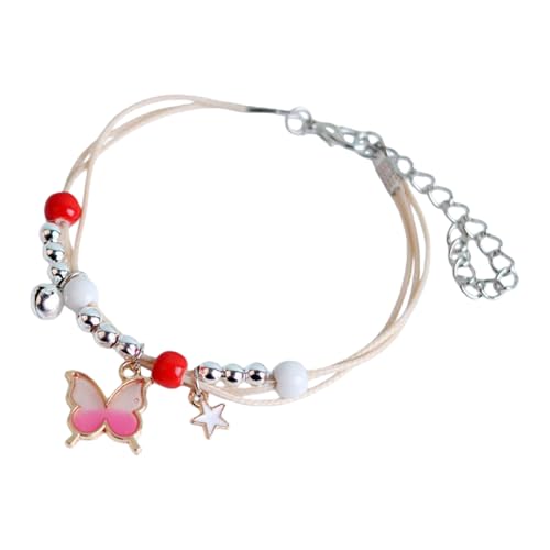 Colorful Butterfly Pendant Adjustable Length Wristchain Wrist Accessories Birthday Anniversary Adjustable