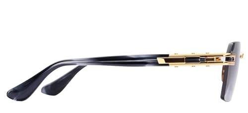 Dita META-EVO ONE DT DTS147 A-01 Yellow Gold/Ink Swirl Metal Rimless Sunglasses Grey Gradient Lens3