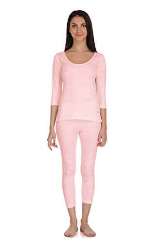 Image of Selfcare Women Poly Cotton Thermal Top and Pyjama Set (Pack of 2 Set)