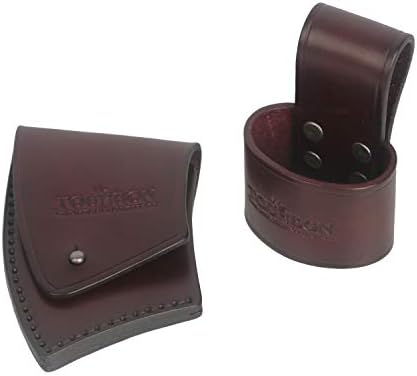 TOURBONVintage Leather Axe Head Sheath and Belt Carrier (Dark Brown)