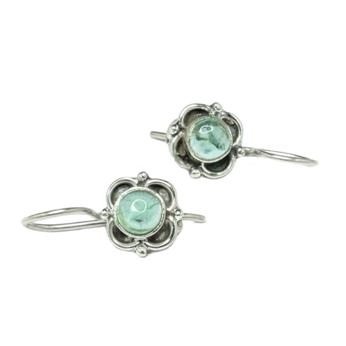 Boucles d'oreilles apatite verte naturelle en argent 925 le cadeau idéal pour elle
