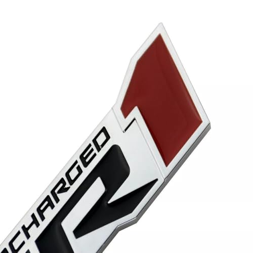 Image of 2pcs Replacement for 2009-2013 ZR1 Supercharged Side Door Emblems 3D Badge Decal Stickers (Silver Black Red)