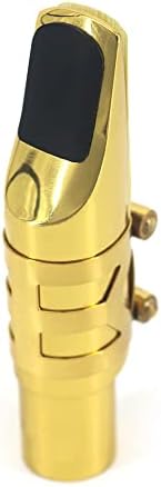 HUIOP Tenor Saxophone Mouthpiece, 7C Tenor Saxophone Mouthpiece Musical Instrument Accessories Brass Material with Reed Cap Buckle Patch