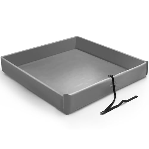 Image of Wettarn Folding Duck Pond 4' x 4' Portable Spill Containment Berm Wall Containment Berm(Gray)