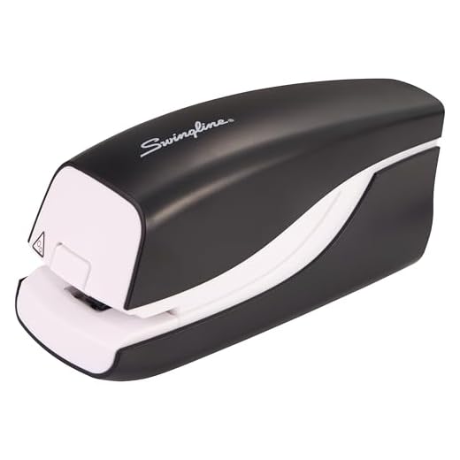 Swingline Electric Stapler, Compact, Half Strip, 20 Sheet Capacity, Battery Powered, Portable, Black (42132)