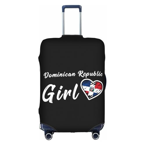 Travel Luggage Cover Dominican Republic Girl Heart Fashion Washable Baggage Suitcase Protector Fit For Luggage Medium