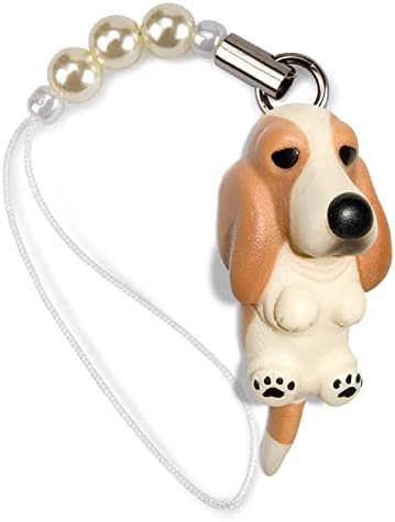 Pet Lovers Hand Made Dog Beads Cell Phone Strap Basset Hound Lemon