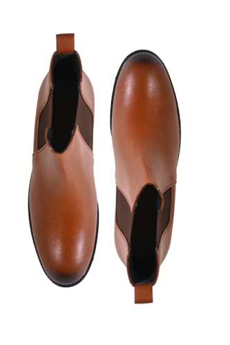 Image of Men's Chelsea Boots | Ankle Boot | Men's High Ankle Slip On Outdoor Fashion Winter Stylish Formal and Semi Casual Chelsea Boot | Slip-On Synthetic Leather