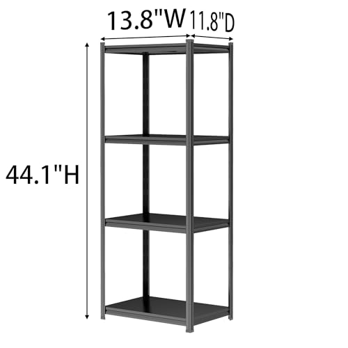Image of 4 Tier Kitchen Storage Shelf, Kitchen Organizers Space Saving All Steel Freestanding Rack, Heavy Duty Metal Shelving Unit, Adjustable Open Shelf for Pantry Organizers and Storage 13.8 inchWx11.8 inchDx44.1 inchH