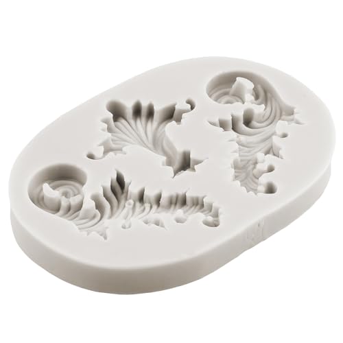Baroque Style Curlicues Scroll Lace Silicone Mold Relief Flower Lace Fondant Molds For Cake Decorating Cupcake Topper Chocolate Candy Gum Paste Set Of 5 - Image 5