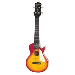 Epiphone Les Paul Ukulele électro-acoustique Heritage Cherry Sunburst - Les Beatles, Paul McCartney, John Lennon, RIngo Starr, George Harrison