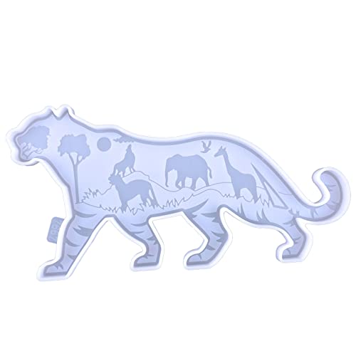 Decoración de pared molde de resina tigre arte arte de pared molde de silicona para resina epoxi molde animal moldes decorativos artesanales moldes de fundición epoxi