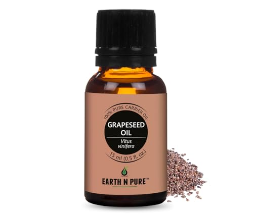 Image of Earth N Pure Grapeseed Oil | 100% Pure & Natural | Cold Pressed Carrier Oil | Lightweight & Fast-Absorbing | For Skin, Hair & Massage | 15ml