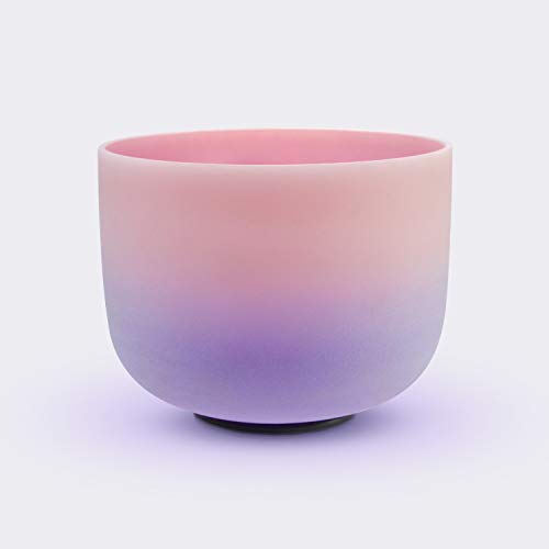 TOPFUND 10 inch Rainbow F Note Crystal Singing Bowl Heart Chakra with Carrying Case and Suede Striker - Thumbnail 6