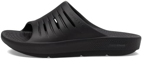 Skechers Women's GO Recover Refresh Slide, Black, 7