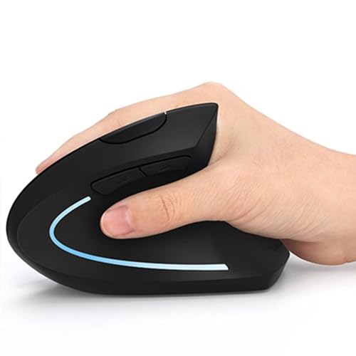 Image of MICROWARE Ergonomic Mouse; Vertical Wireless Mouse - Rechargeable 2.4GHz Optical Vertical Mice : 3 Adjustable DPI 800 /1200 /1600 Levels 6 Buttons; for Laptop; PC; Computer; Desktop; Black