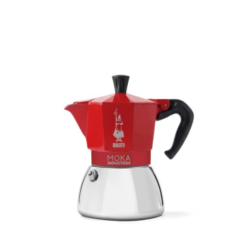 Bialetti New Moka Induction, Kaffeemaschine für Induktion geeignet, Aluminium/Stahl, 4 Tassen, Red – Ansicht 3