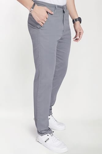 Image of DIVISIVE Men's Regular Fit Cotton Chinos Trousers Pants