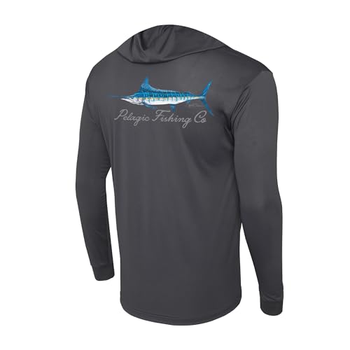 PELAGIC Apparel Men's Aquatek Goione Marlin Hooded Fishing Shirt