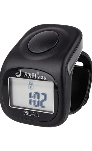 Image of SXH Zikr with LED Beep Sound Time Clock & Reset Button 8 Channel, Matte Black Color Pack of 1