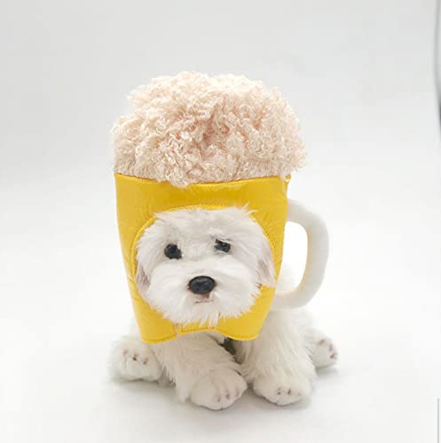 cachorro, fantasias engraçadas espuma cerveja para cães | Fantasias cachorro amarelas para cães pequ