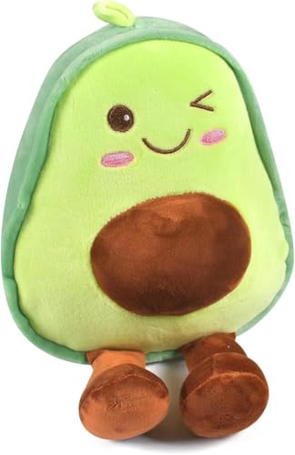 UieaMsio Avocado Kuscheltier 30cm,Kuscheltier Avocado,Kissen aus Plüsch mit Avocado,Sofa-Rückenkissen, Süßes Weiches Obst Gefülltes Kissen für Mädchen Jungen