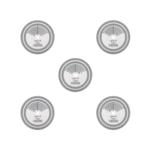 Rapporteur vinyle LP pour tourne-disque et test de vitesse stroboscopique - Lot de 5 outils