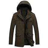 Photo Gallery heydhsdc inverno uomini giacca maschile spessore lungo slim giacche moda uomo cappotto abbigliamento, army gn, m