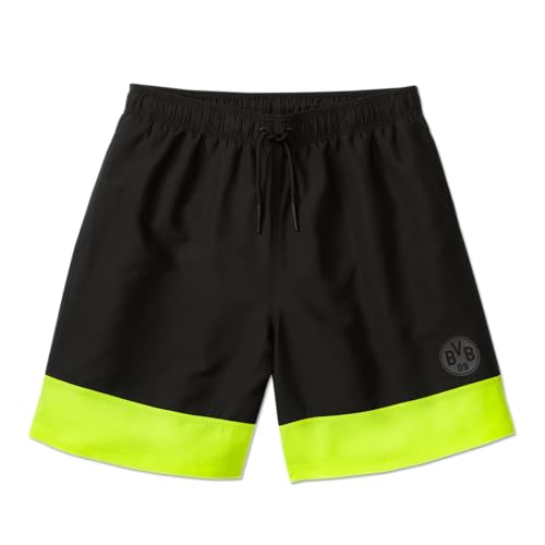 Borussia Dortmund Maillot de Bain BVB Block - Article Officiel pour Supporter - Coupe surdimensionnée - Rayures Jaunes Fluo - 100% Polyester - Emblème BVB -...