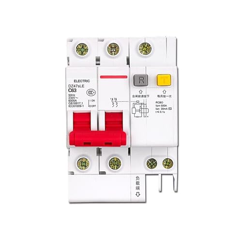 Disjoncteur de protection contre les petites fuites DZ47sLE 2P C 63A differentiel magnetothermique