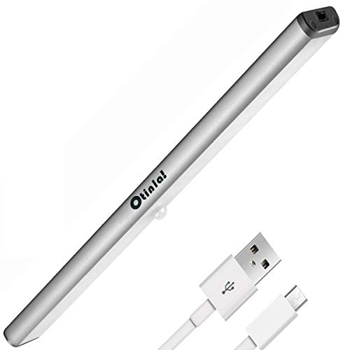 Under Cabinet Lights LED Motion Sensor Lights Battery Night Light Stick-on Lights Stick on Anywhere Rechargeable LED Lights Cabinet Light USB LED Closet Light Otinlai Silver 18 LED