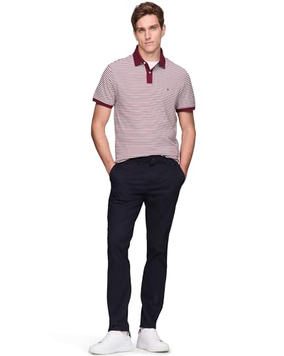 Image of Tommy Hilfiger Men's Short Sleeve Polo Shirts in Slim Fit with Stretch and Organic Pique Cotton