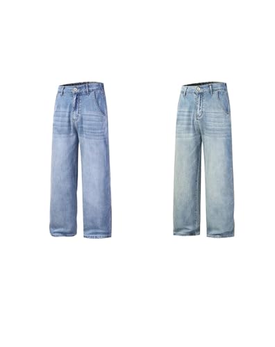 Men Thin Jeans Vintage Soft Breathable Straight Trousers Casual Loose Denim Pants2