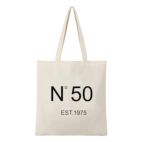 Sacola de lona estética com bolso interno com zíper 340 g, bolsa de mão portátil lavável para mulheres, sacola de presente de aniversário e dia das mães