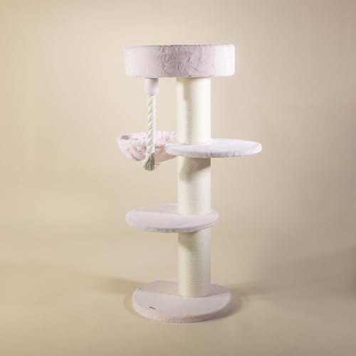 RHRQuality Tiragraffi per gatti di taglia grande, Maine Coon Sleeper Plus, altezza 150 cm, con pali in sisal extra spessi 20 cm, rosa RHRQuality Tiragraffi per gatti di taglia grande, Maine Coon Sleeper Plus, altezza 150 cm, con pali in sisal extra spessi 20 cm, rosa