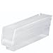 Quantum QSB100CL Clear Economy Shelf Bin, 11-5/8" x 2-3/4" x 4" Size (Pack of 36)
